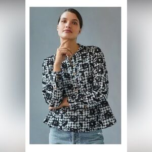 Anthropologie Pilcro Top Women’s Size Small Black & White 100% Cotton Summer